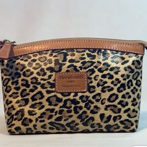 Vtg Cavalcanti Leopard Cosmetic Print Bag